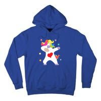 Cute Dabbing Unicorn Heart Valentines Day Cute Gift Tall Hoodie