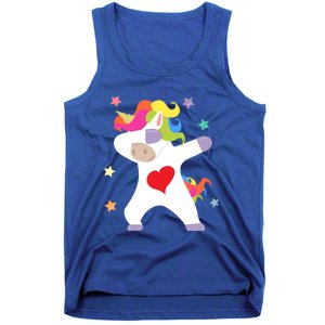 Cute Dabbing Unicorn Heart Valentines Day Cute Gift Tank Top