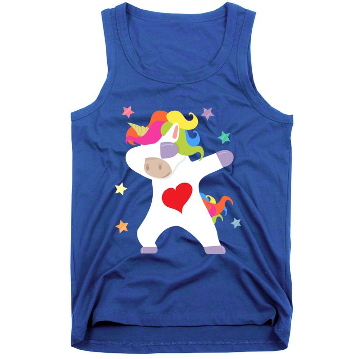 Cute Dabbing Unicorn Heart Valentines Day Cute Gift Tank Top