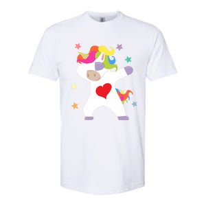 Cute Dabbing Unicorn Heart Valentines Day Cute Gift Softstyle CVC T-Shirt