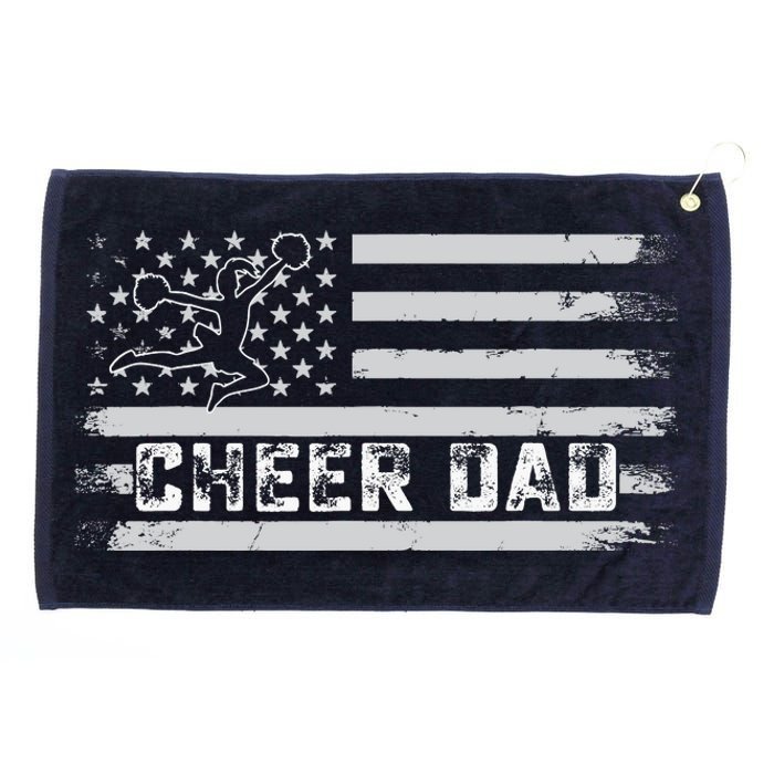 Cheer Dad Usa Flag Vintage Father Cheerleader Squad Tees Grommeted Golf Towel