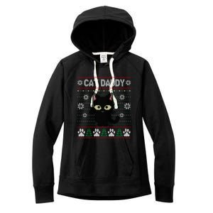 Cat Daddy Ugly Christmas Pajama Kitty Cat Lover Xmas Gift Women's Fleece Hoodie