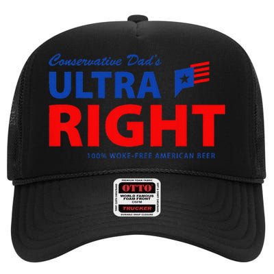 Conservative Dad's Ultra Right 100 Work Free American Beer High Crown Mesh Back Trucker Hat