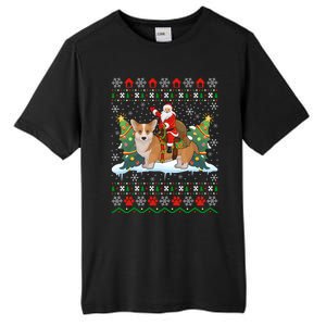 Corgi Dog Ugly Xmas Gift Santa Riding Corgi Christmas Meaningful Gift Tall Fusion ChromaSoft Performance T-Shirt