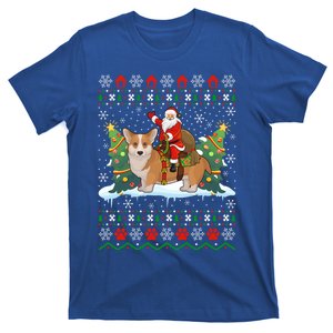 Corgi Dog Ugly Xmas Gift Santa Riding Corgi Christmas Meaningful Gift T-Shirt