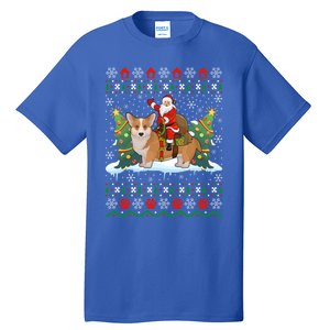 Corgi Dog Ugly Xmas Gift Santa Riding Corgi Christmas Meaningful Gift Tall T-Shirt