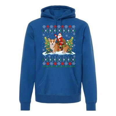 Corgi Dog Ugly Xmas Gift Santa Riding Corgi Christmas Meaningful Gift Premium Hoodie