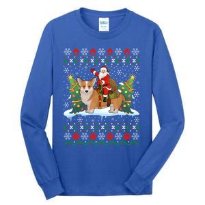 Corgi Dog Ugly Xmas Gift Santa Riding Corgi Christmas Meaningful Gift Tall Long Sleeve T-Shirt