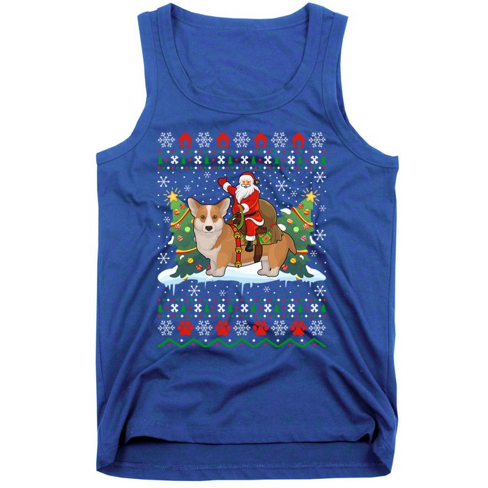 Corgi Dog Ugly Xmas Gift Santa Riding Corgi Christmas Meaningful Gift Tank Top