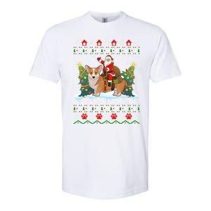 Corgi Dog Ugly Xmas Gift Santa Riding Corgi Christmas Meaningful Gift Softstyle CVC T-Shirt