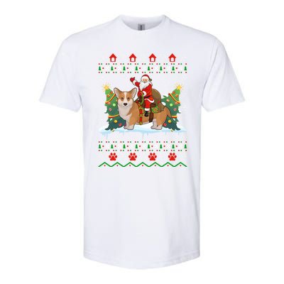 Corgi Dog Ugly Xmas Gift Santa Riding Corgi Christmas Meaningful Gift Softstyle CVC T-Shirt