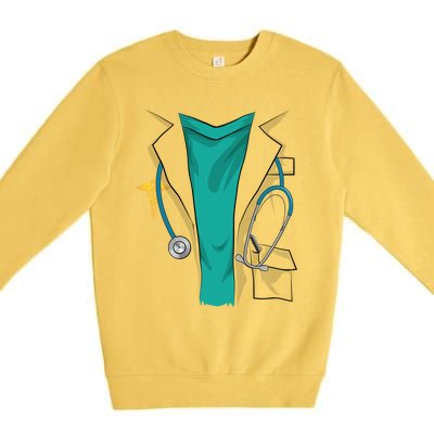 Cool Doctor Uniform Halloween Costume Funny Lazy Diy Gift Premium Crewneck Sweatshirt