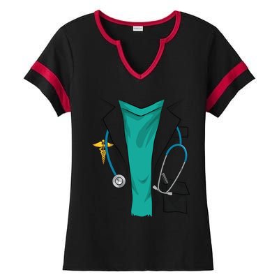 Cool Doctor Uniform Halloween Costume Funny Lazy Diy Gift Ladies Halftime Notch Neck Tee