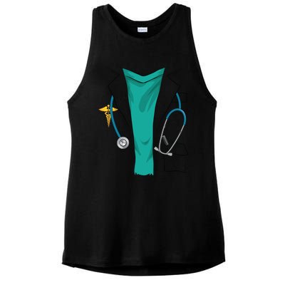 Cool Doctor Uniform Halloween Costume Funny Lazy Diy Gift Ladies PosiCharge Tri-Blend Wicking Tank