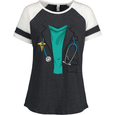 Cool Doctor Uniform Halloween Costume Funny Lazy Diy Gift Enza Ladies Jersey Colorblock Tee