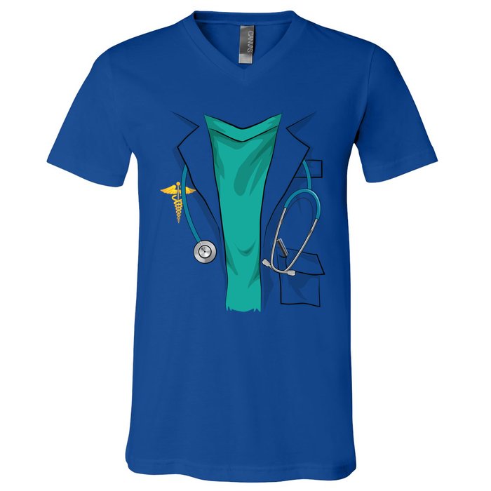 Cool Doctor Uniform Halloween Costume Funny Lazy Diy Gift V-Neck T-Shirt