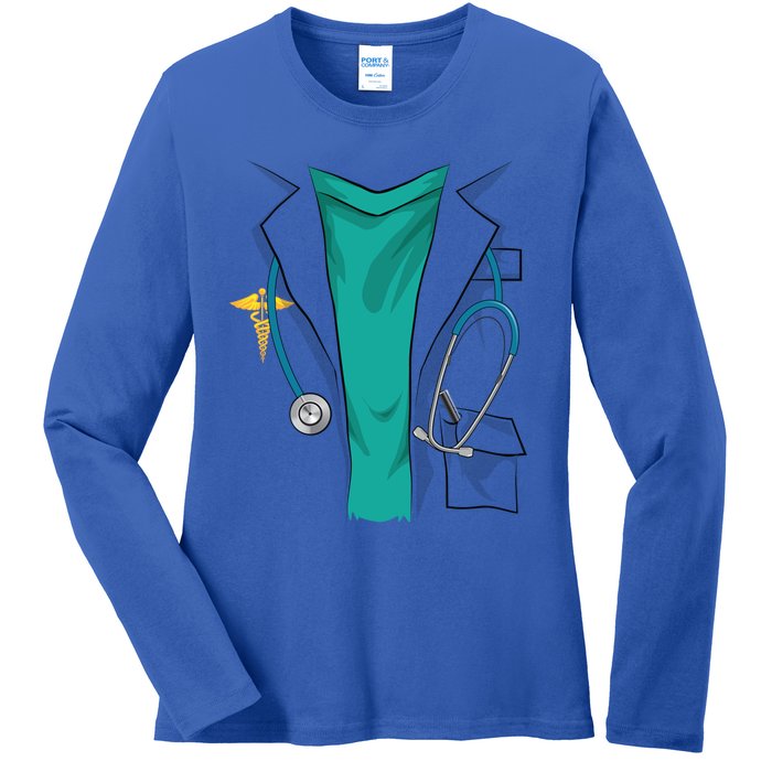 Cool Doctor Uniform Halloween Costume Funny Lazy Diy Gift Ladies Long Sleeve Shirt