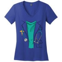 Cool Doctor Uniform Halloween Costume Funny Lazy Diy Gift Women's V-Neck T-Shirt