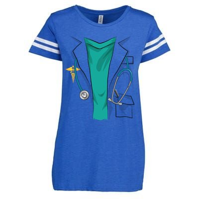 Cool Doctor Uniform Halloween Costume Funny Lazy Diy Gift Enza Ladies Jersey Football T-Shirt