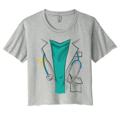 Cool Doctor Uniform Halloween Costume Funny Lazy Diy Gift Women's Crop Top Tee