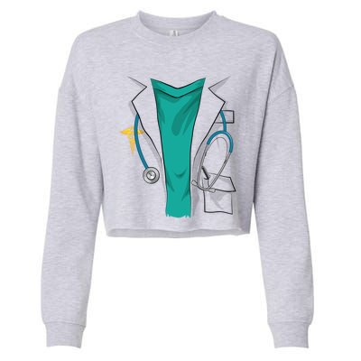 Cool Doctor Uniform Halloween Costume Funny Lazy Diy Gift Cropped Pullover Crew