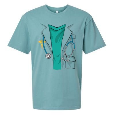 Cool Doctor Uniform Halloween Costume Funny Lazy Diy Gift Sueded Cloud Jersey T-Shirt