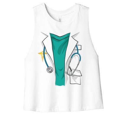 Cool Doctor Uniform Halloween Costume Funny Lazy Diy Gift Women's Racerback Cropped Tank