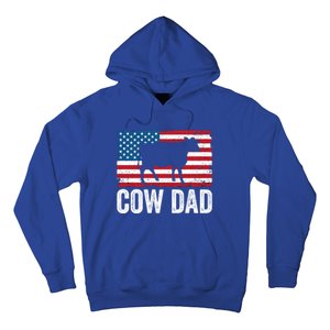 Cow Dad Usa American Flag Funny Cow Lover Owner Daddy Gift Hoodie