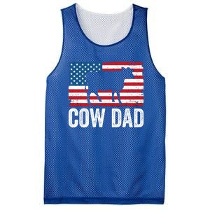 Cow Dad Usa American Flag Funny Cow Lover Owner Daddy Gift Mesh Reversible Basketball Jersey Tank