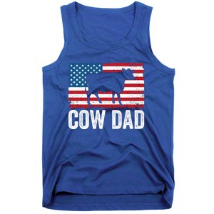 Cow Dad Usa American Flag Funny Cow Lover Owner Daddy Gift Tank Top