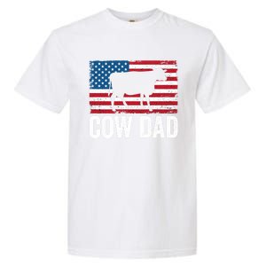 Cow Dad Usa American Flag Funny Cow Lover Owner Daddy Gift Garment-Dyed Heavyweight T-Shirt