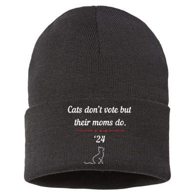 Cats DonT Vote But Their Moms Do President 2024 Election Sustainable Knit Beanie