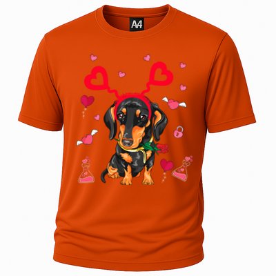 Cute Dachshund Valentine's Day Dachshund Dog Lover Valentine Gift Cooling Performance Crew T-Shirt