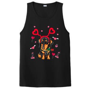 Cute Dachshund Valentine's Day Dachshund Dog Lover Valentine Gift PosiCharge Competitor Tank