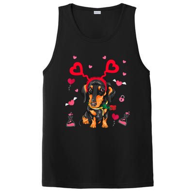 Cute Dachshund Valentine's Day Dachshund Dog Lover Valentine Gift PosiCharge Competitor Tank