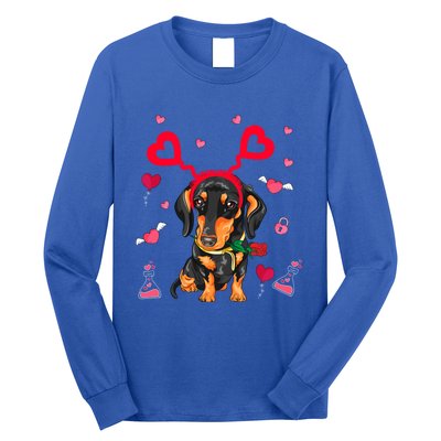 Cute Dachshund Valentine's Day Dachshund Dog Lover Valentine Gift Long Sleeve Shirt