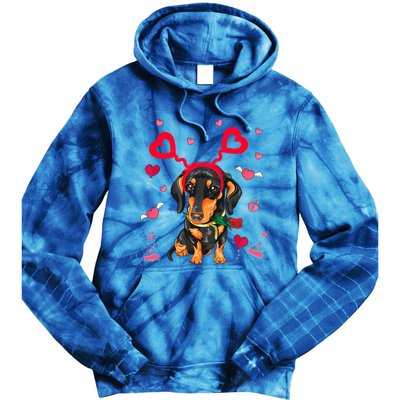 Cute Dachshund Valentine's Day Dachshund Dog Lover Valentine Gift Tie Dye Hoodie