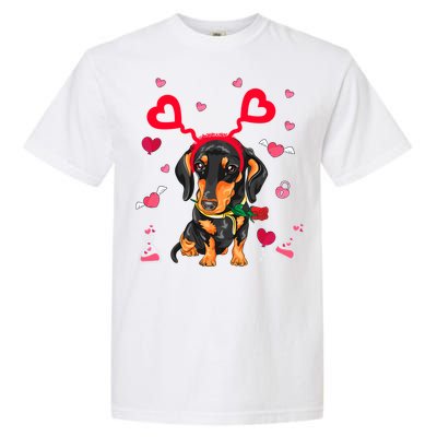 Cute Dachshund Valentine's Day Dachshund Dog Lover Valentine Gift Garment-Dyed Heavyweight T-Shirt