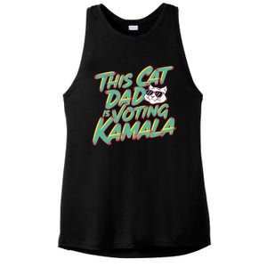 Cat Dad Voting Kamala Harris For President 2024 Vote Blue Ladies PosiCharge Tri-Blend Wicking Tank