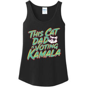 Cat Dad Voting Kamala Harris For President 2024 Vote Blue Ladies Essential Tank