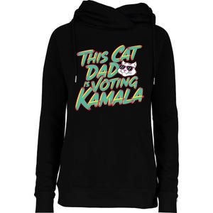 Cat Dad Voting Kamala Harris For President 2024 Vote Blue Womens Funnel Neck Pullover Hood