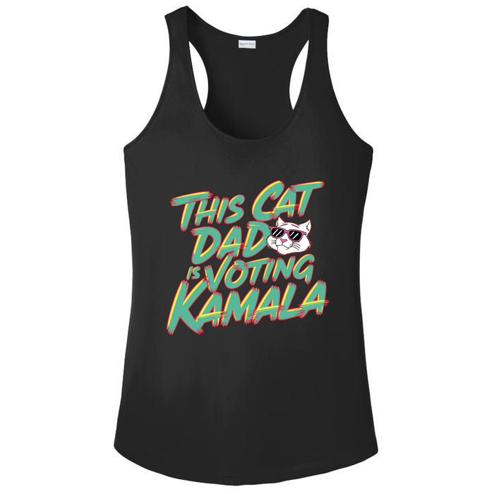 Cat Dad Voting Kamala Harris For President 2024 Vote Blue Ladies PosiCharge Competitor Racerback Tank