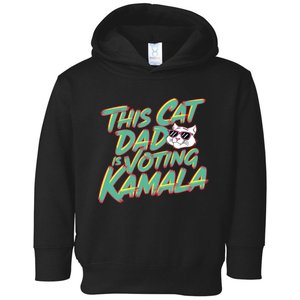 Cat Dad Voting Kamala Harris For President 2024 Vote Blue Toddler Hoodie