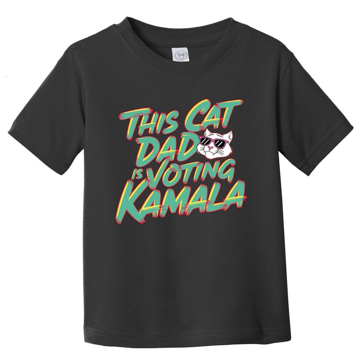 Cat Dad Voting Kamala Harris For President 2024 Vote Blue Toddler T-Shirt