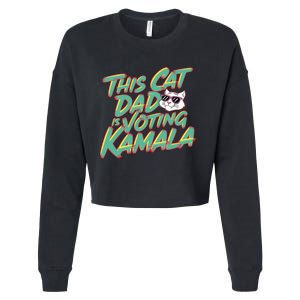 Cat Dad Voting Kamala Harris For President 2024 Vote Blue Cropped Pullover Crew