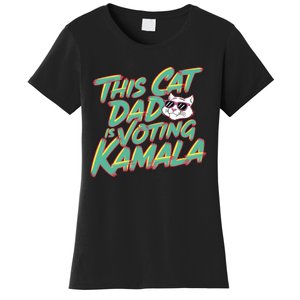 Cat Dad Voting Kamala Harris For President 2024 Vote Blue Women's T-Shirt