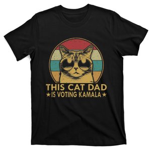 Cat Dad Voting For Kamala Harris President 2024 Vote Blue T-Shirt