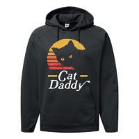 Cat Daddy Vintage Eighties Style Cat Retro Distressed Performance Fleece Hoodie