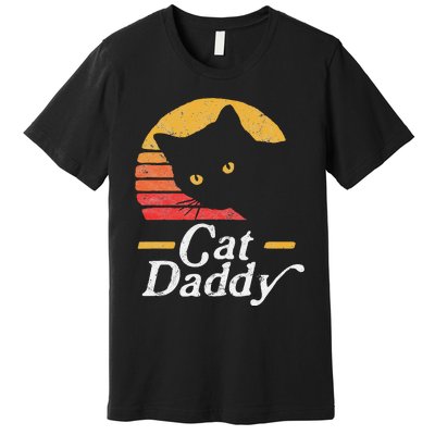 Cat Daddy Vintage Eighties Style Cat Retro Distressed Premium T-Shirt