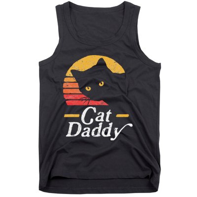 Cat Daddy Vintage Eighties Style Cat Retro Distressed Tank Top